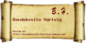 Bendekovits Hartvig névjegykártya